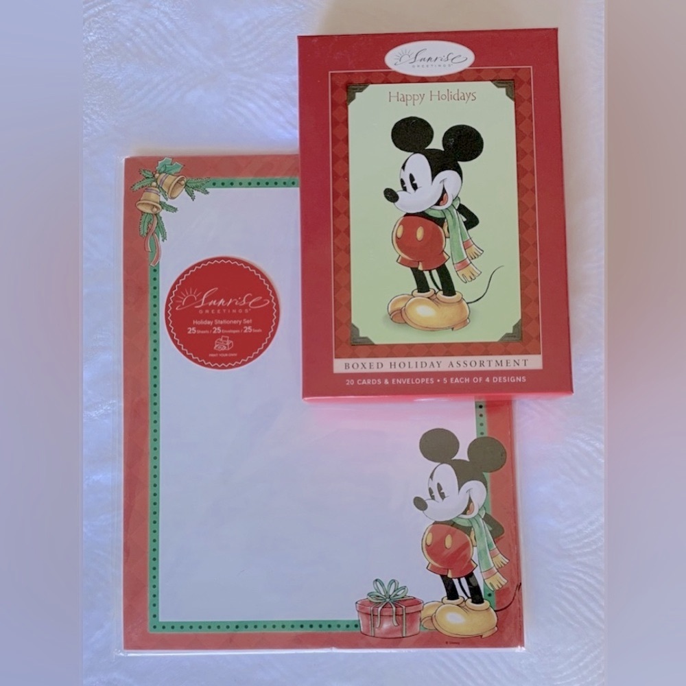 Mickey Mouse Holiday Cards and Stationery set